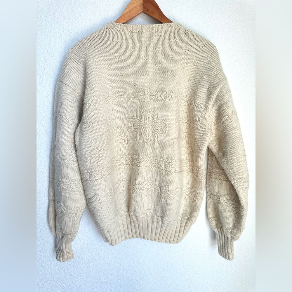 Vintage 90s Polo Ralph Lauren 100% wool hand‎ knit reindeer snowflake sweater - Picture 4 of 17